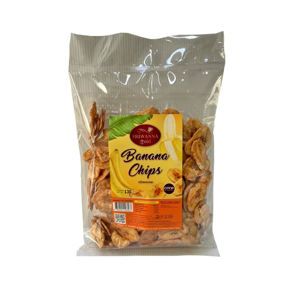 SRIWANNA Gold Banana Chips . ( GOLD Banana Chips .) 130g