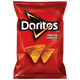 Bowl of crunchy Doritos Nacho Tortilla Chips, a popular Doritos confectionery snack with spicy cheese flavor.