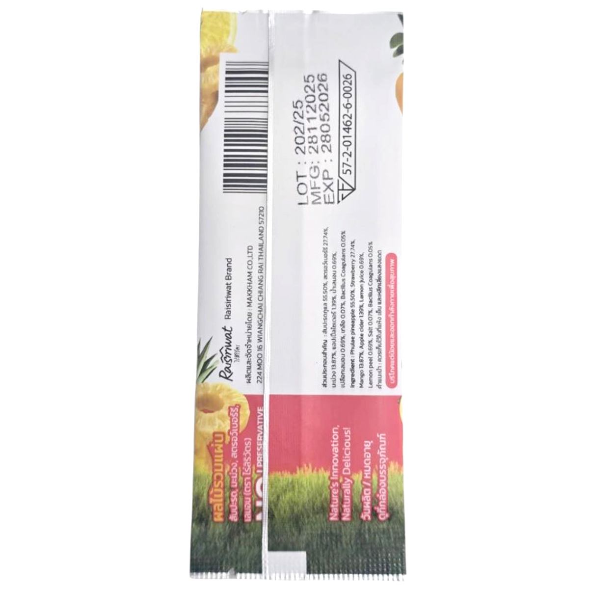 Rai Siriwat Mixed Fruit Sheet Strawberry
