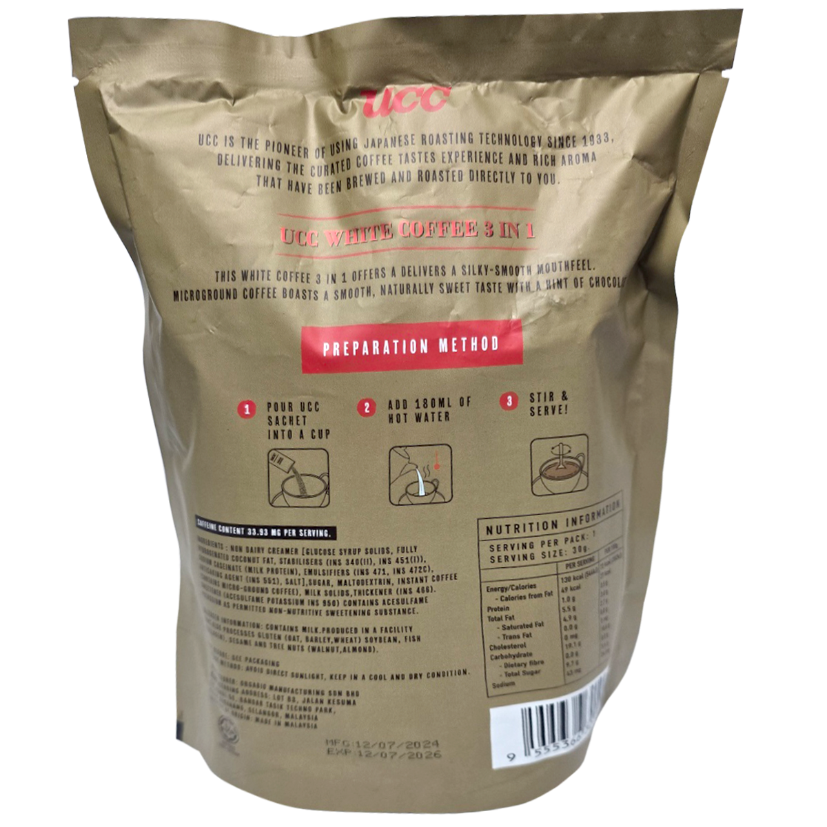 Ucc White Coffee 3 In 1 Instant Creamy Smooth