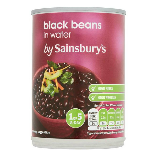 Sainsbury's Black Beans In Water