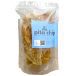 Olive brand olive pita chips, crunchy confectionery snack with toasted pita slices and olive flavor, displayed in a bowl.