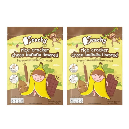 PEACHY Rice Crisps With Chocolate Bana Flavor And Rice Crisps