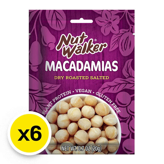 NUT Walker Dry Roasted Salted Macadamias 20g x6