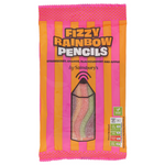 Sainsbury's Fizzy Rainbow Pencil Sweets in colorful striped candy pencils for a fun confectionery snack.