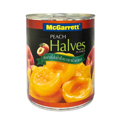 MCGARRETT Peach Halves In Syrup 820g