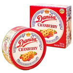 DANISA cranberry cookies in a 405g package, crispy dry snack with dried cranberry pieces, ideal for snacking or desserts.