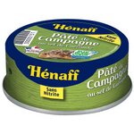 Canned Henaff Pâté de Campagne in a metal tin, showcasing traditional French country-style pork pâté for gourmet grocery shopping