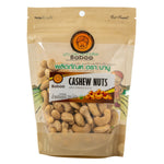 Raw cashews from Baboo, a natural confectionery snack, shown in a close-up image highlighting their creamy, curved kernels.