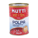 Mutti Tomato Paste 400g in a can, showing rich red tomato concentrate for cooking and seasoning.
