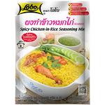 Lobo Spicy Chicken in Rice, ready-to-eat grocery meal with tender chicken pieces and flavorful rice in a convenient package.
