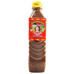 Maeboonlam Pasteurized Anchovy Sauce in yellow bottle, a grocery condiment with a traditional anchovy flavor.